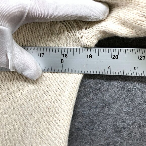 Vintage American Eagle Wool Blend Cardigan Sweater Womens L Beige Shawl Collar - Picture 11 of 11